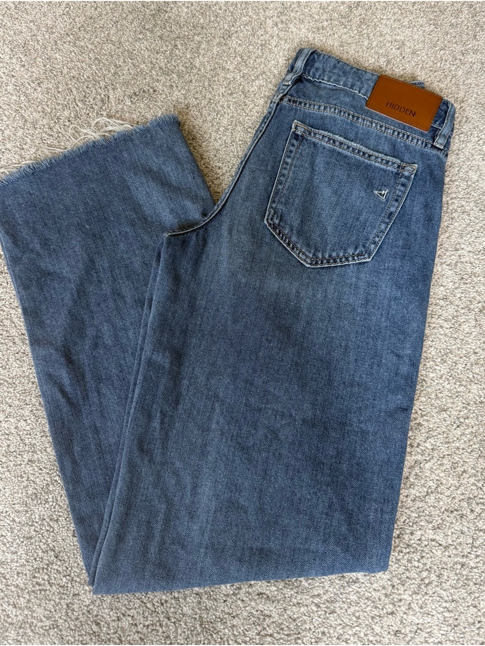 Hidden wide leg blue jeans